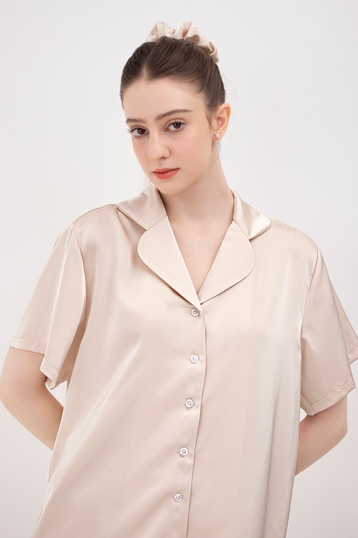 Denightnight Button-up Short-sleeve Pijamas Set