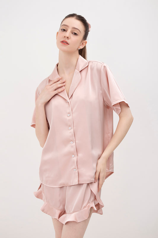 Denightnight Button-up Short-sleeve Pijamas Set